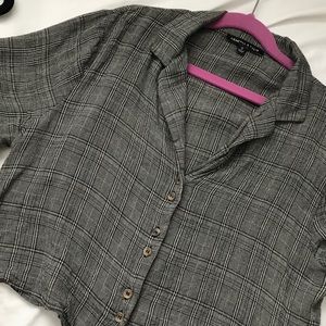 Kendall and Kylie Button up Plaid Shirt